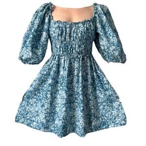 House of Harlow Mini Blue Dress Size Medium Boho Romantic Cottagecore